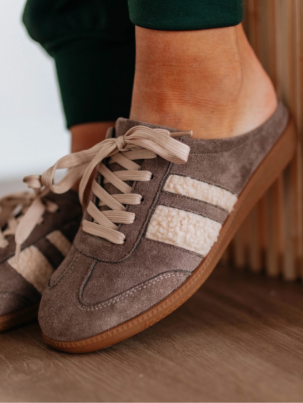 Women’s Striped Slip On Sneaker Mules